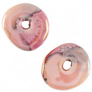 DQ Griechische Keramik Perle Donut - Rose-black